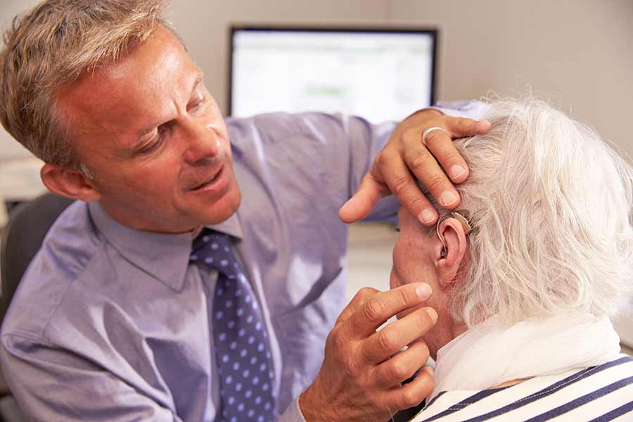 New hearing aids being fitted at Allerton Hearing in Frodsham